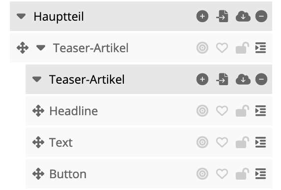 Mailing-Aufbau - ausgeklappter Teaser-Artikel